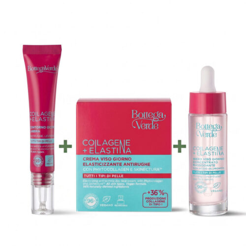 SET COLLAGEN ELASTINA - DNEVNI SERUM 30ML + DNEVNA KREMA ZA OBRAZ 50ML + KONTURA OČI IN USTNIC ZA 10ML