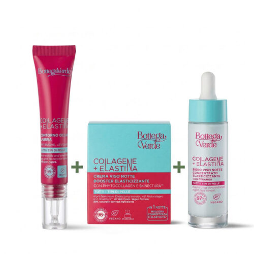 SET COLLAGEN ELASTINA - NOČNI SERUM 30ML + NOČNA KREMA  50ML ZA OBRAZ + KONTURA OČI IN USTNIC 10ML