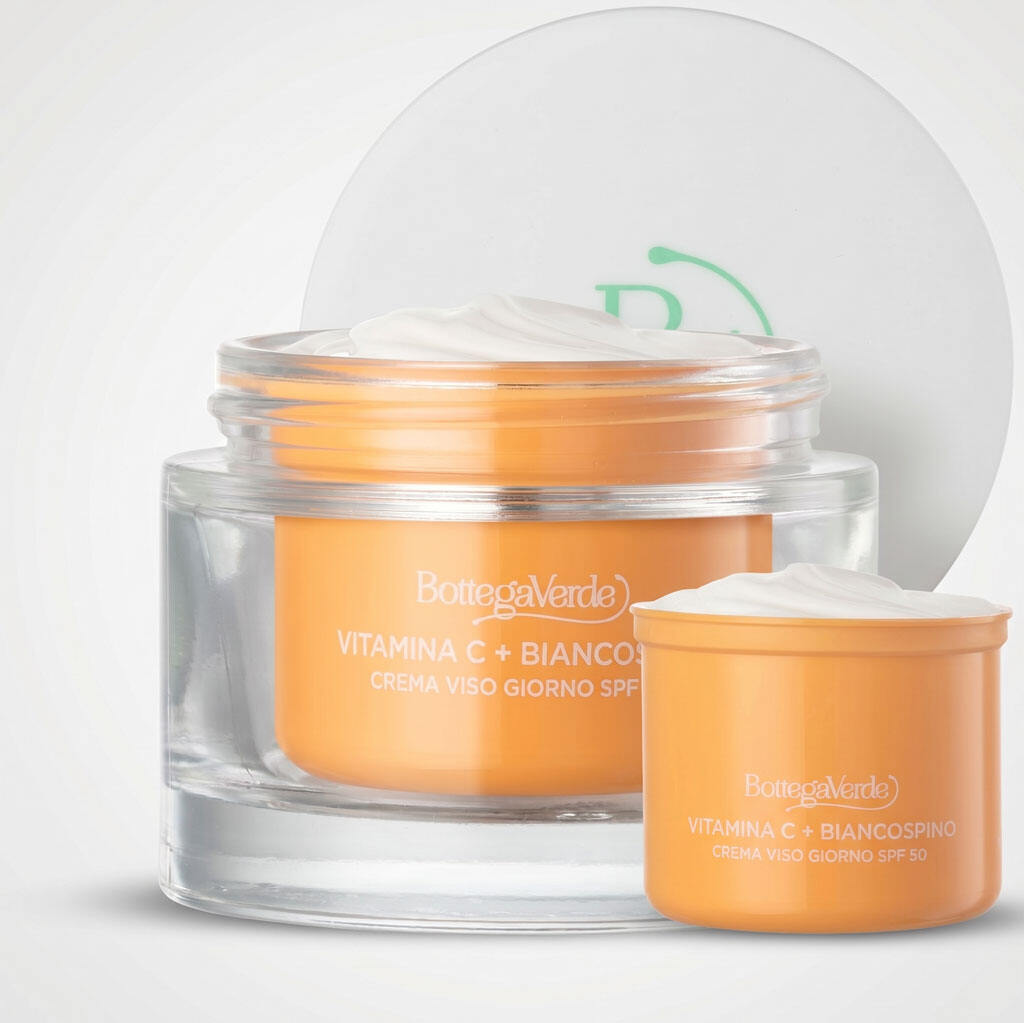 Vitamin C+ in izvleček gloga - dnevna krema za obraz spf50 50ml + refil